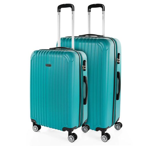 Set De 2 Valises Trolley 55/66/76 Cm En ABS. Rigides, Résistantes Et Légères. Poignée Télescopique. Anses, 4 Roues. Cadenas À Combinaison. Moyenne E Grande. T71516