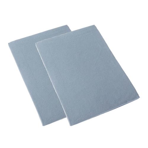 Lot De 2 Draps Plats Bleu Pour Lit Bébé 100% Coton - 100 X 150 Cm