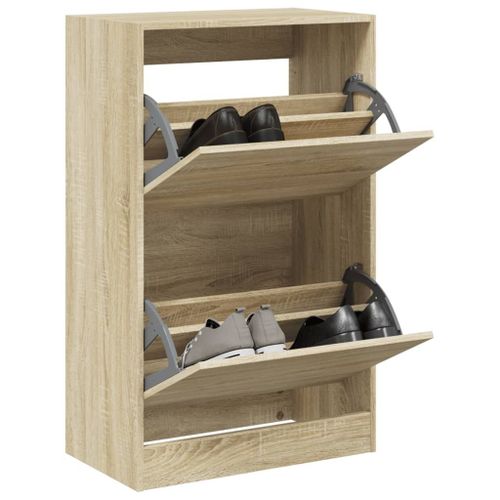 Vidaxl Armoire À Chaussures Chêne Sonoma 60x34x96,5 Cm Bois Ingénierie