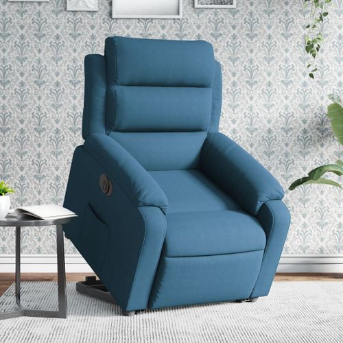 Vidaxl Fauteuil Inclinable Électrique Bleu Velours