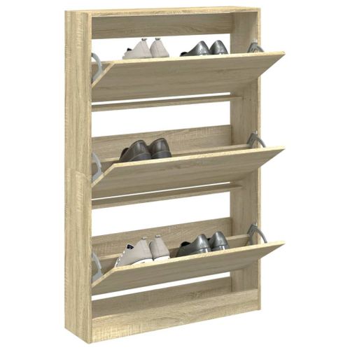 Vidaxl Armoire À Chaussures Chêne Sonoma 80x21x125,5cm Bois Ingénierie
