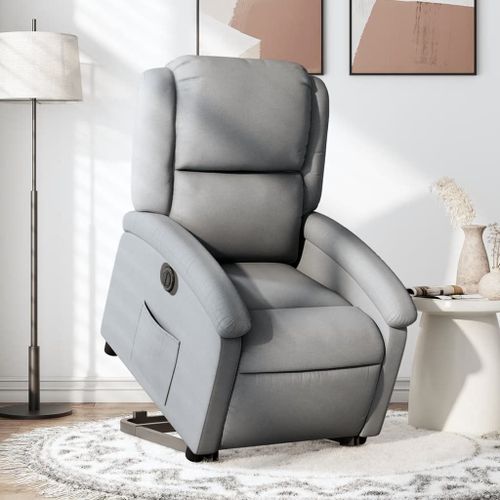 Vidaxl Fauteuil Inclinable Électrique Gris Clair Tissu