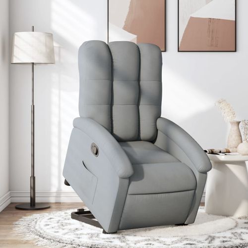 Vidaxl Fauteuil Inclinable Gris Clair Tissu