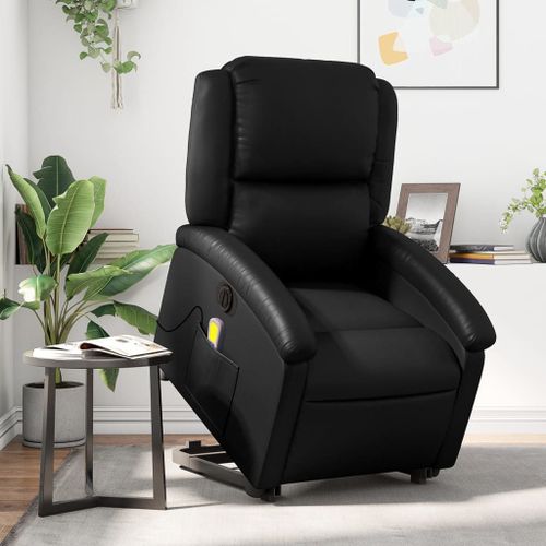 Vidaxl Fauteuil Inclinable De Massage Électrique Noir Similicuir