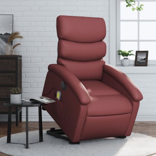 Vidaxl Fauteuil Inclinable De Massage Électrique Rouge Bordeaux