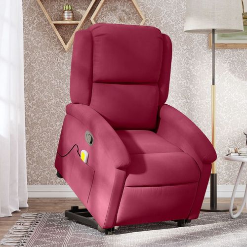Vidaxl Fauteuil De Massage Inclinable Rouge Bordeaux Velours