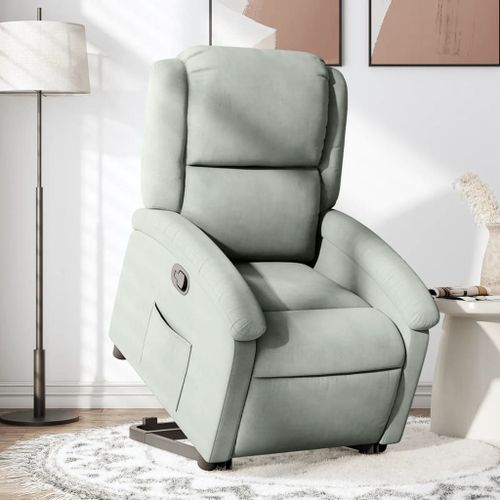Vidaxl Fauteuil Inclinable Gris Clair Velours