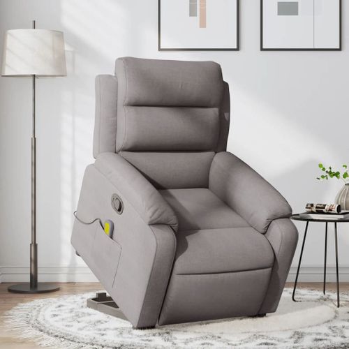 Vidaxl Fauteuil Inclinable De Massage Taupe Tissu