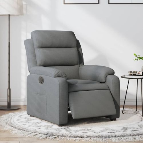 Vidaxl Fauteuil Inclinable Électrique Gris Foncé Tissu