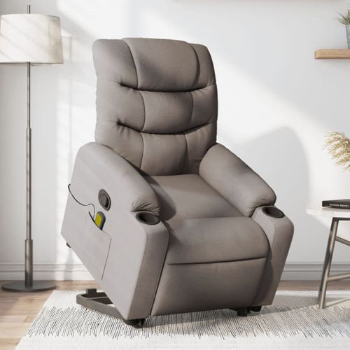 Vidaxl Fauteuil Inclinable De Massage Taupe Tissu