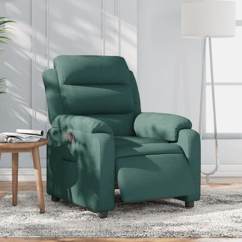 Vidaxl Fauteuil Inclinable Électrique Vert Foncé Tissu