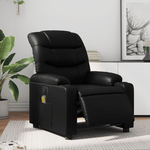 Vidaxl Fauteuil De Massage Inclinable Électrique Noir Similicuir