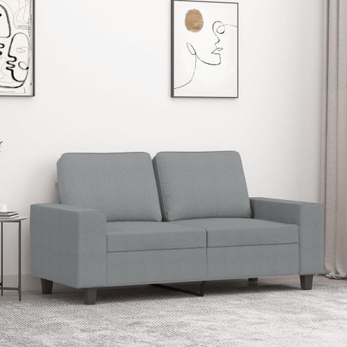 Vidaxl Canapé À 2 Places Gris Clair 120 Cm Tissu