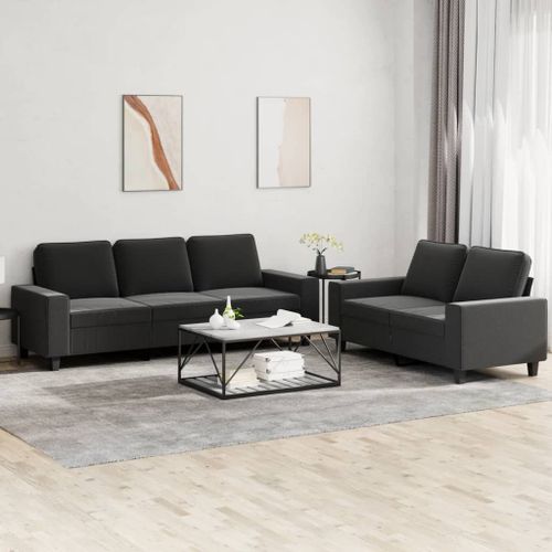 Vidaxl Ensemble De Canapés 2 Pcs Noir Tissu