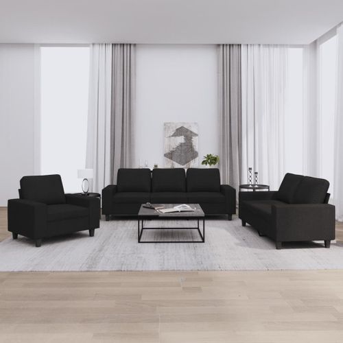 Vidaxl Ensemble De Canapés 3 Pcs Noir Tissu