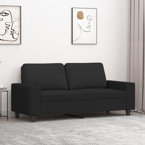 Vidaxl Canapé À 2 Places Noir 140 Cm Tissu