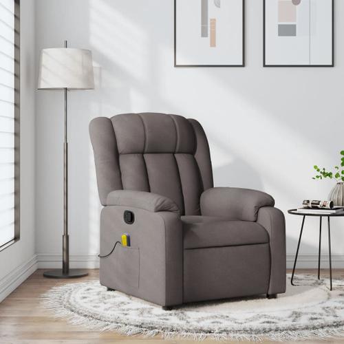 Vidaxl Fauteuil De Massage Inclinable Taupe Tissu