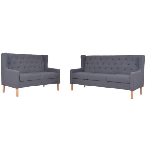 Ensemble De Canapés 2 Pcs Tissu Gris