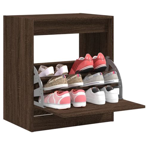 Vidaxl Armoire À Chaussures Chêne Marron 60x42x69 Cm Bois Ingénierie