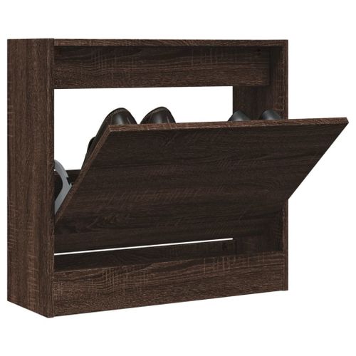 Vidaxl Armoire À Chaussures Chêne Marron 60x21x57 Cm Bois D'ingénierie