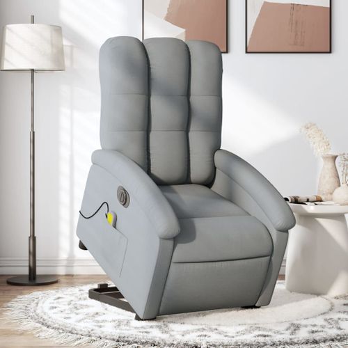 Vidaxl Fauteuil Inclinable De Massage Électrique Gris Clair Tissu