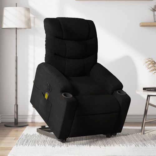 Vidaxl Fauteuil Inclinable De Massage Électrique Noir Tissu