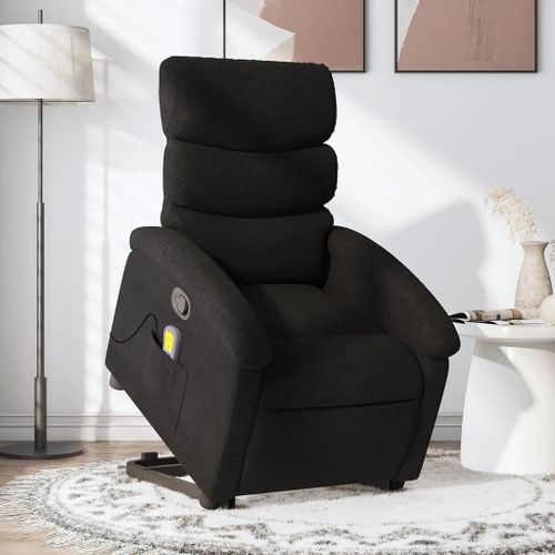 Vidaxl Fauteuil De Massage Inclinable Noir Tissu