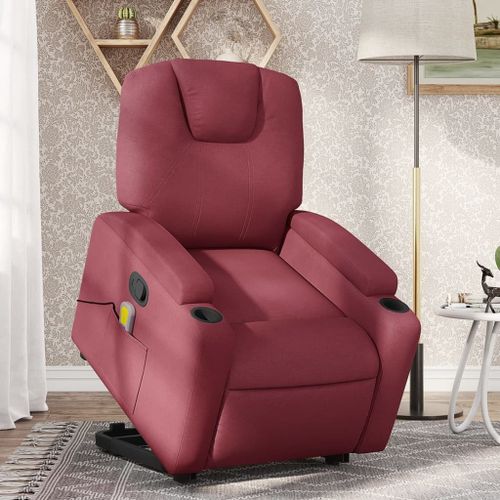 Vidaxl Fauteuil Inclinable De Massage Rouge Bordeaux Tissu