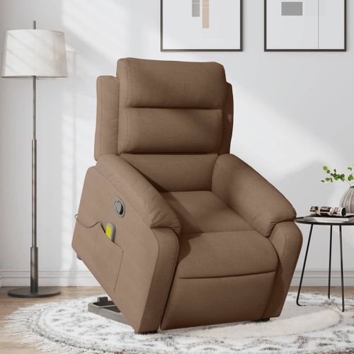 Vidaxl Fauteuil De Massage Inclinable Marron Tissu