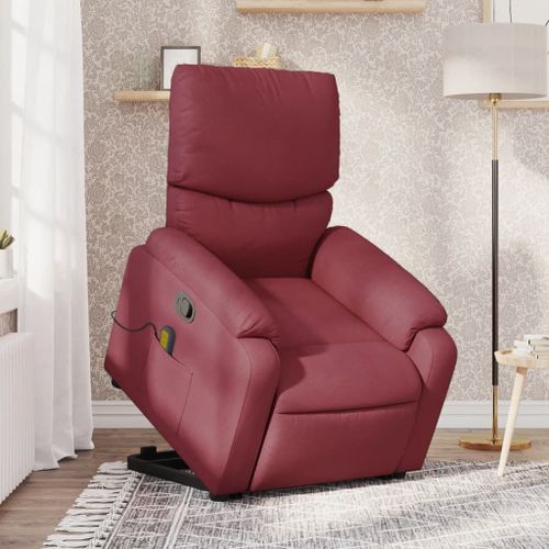 Vidaxl Fauteuil Inclinable De Massage Rouge Bordeaux Tissu