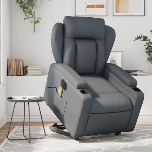 Vidaxl Fauteuil Inclinable De Massage Électrique Gris Similicuir