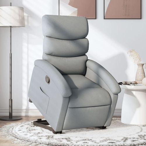 Vidaxl Fauteuil Inclinable Gris Clair Tissu