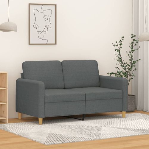Vidaxl Canapé À 2 Places Gris Foncé 120 Cm Tissu