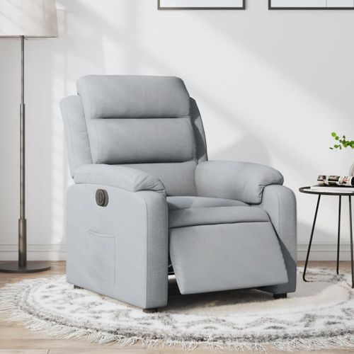 Vidaxl Fauteuil Inclinable Électrique Gris Clair Tissu