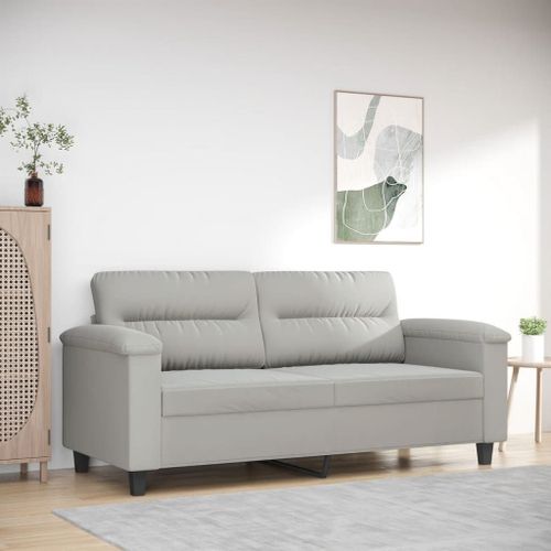 Vidaxl Canapé À 2 Places Gris Clair 140 Cm Tissu Microfibre