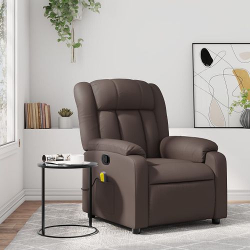 Vidaxl Fauteuil De Massage Inclinable Marron Similicuir