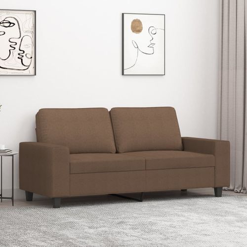 Vidaxl Canapé À 2 Places Marron 140 Cm Tissu