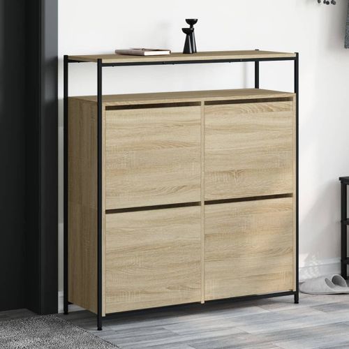 Vidaxl Armoire À Chaussures 4 Tiroirs Rabattables Chêne Sonoma