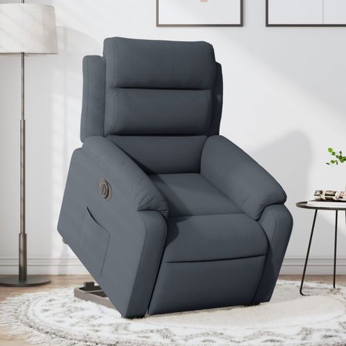 Vidaxl Fauteuil Inclinable Électrique Gris Foncé Velours