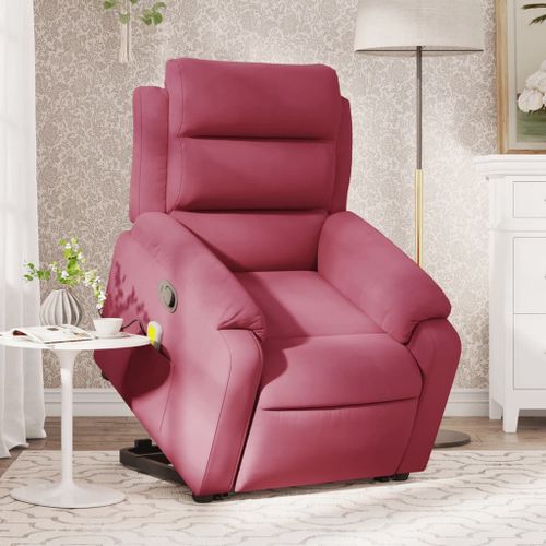 Vidaxl Fauteuil De Massage Inclinable Rouge Bordeaux Velours