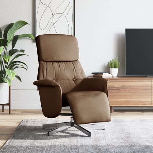 Vidaxl Fauteuil Inclinable Avec Repose-Pieds Marron Tissu