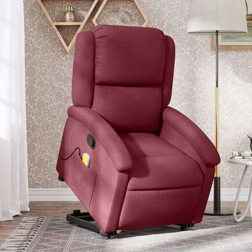 Vidaxl Fauteuil Inclinable De Massage Rouge Bordeaux Tissu