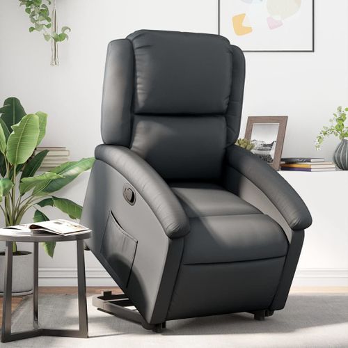 Vidaxl Fauteuil Inclinable Noir Cuir Véritable