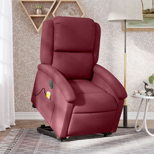Vidaxl Fauteuil Inclinable De Massage Électrique Rouge Bordeaux Tissu