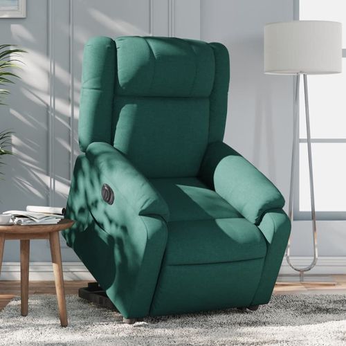 Vidaxl Fauteuil Inclinable Électrique Vert Foncé Tissu