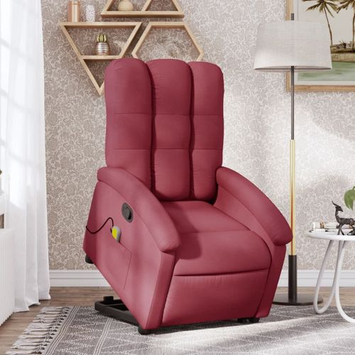 Vidaxl Fauteuil Inclinable De Massage Rouge Bordeaux Tissu