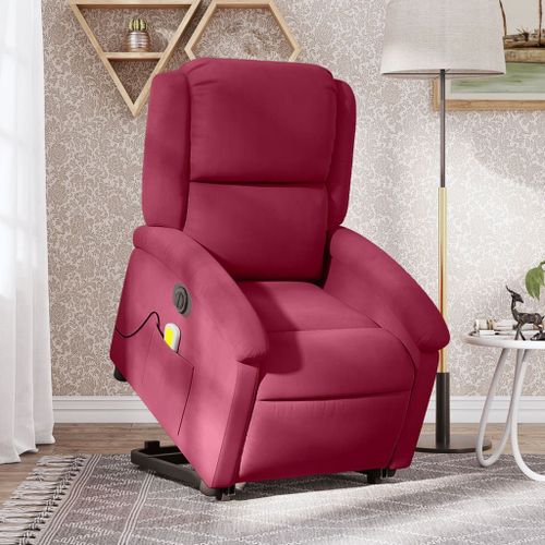 Vidaxl Fauteuil Inclinable De Massage Électrique Rouge Bordeaux
