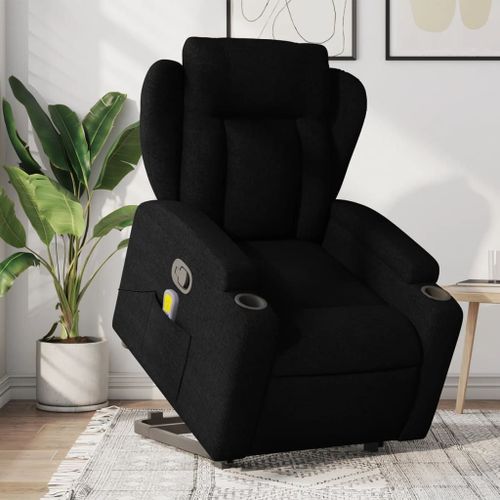 Vidaxl Fauteuil De Massage Inclinable Noir Tissu