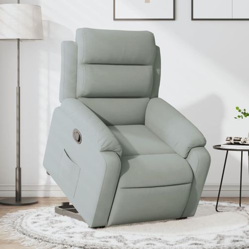 Vidaxl Fauteuil Inclinable Gris Clair Velours