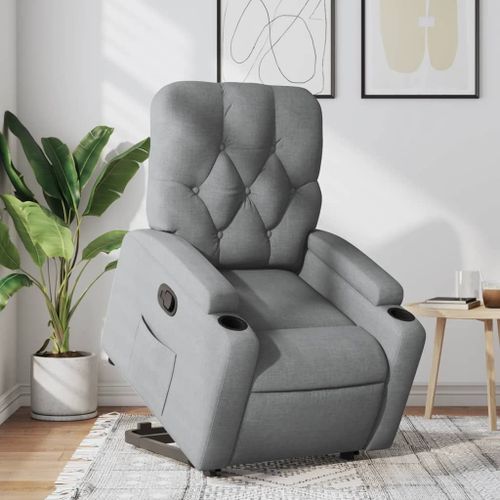 Vidaxl Fauteuil Inclinable Gris Clair Tissu
